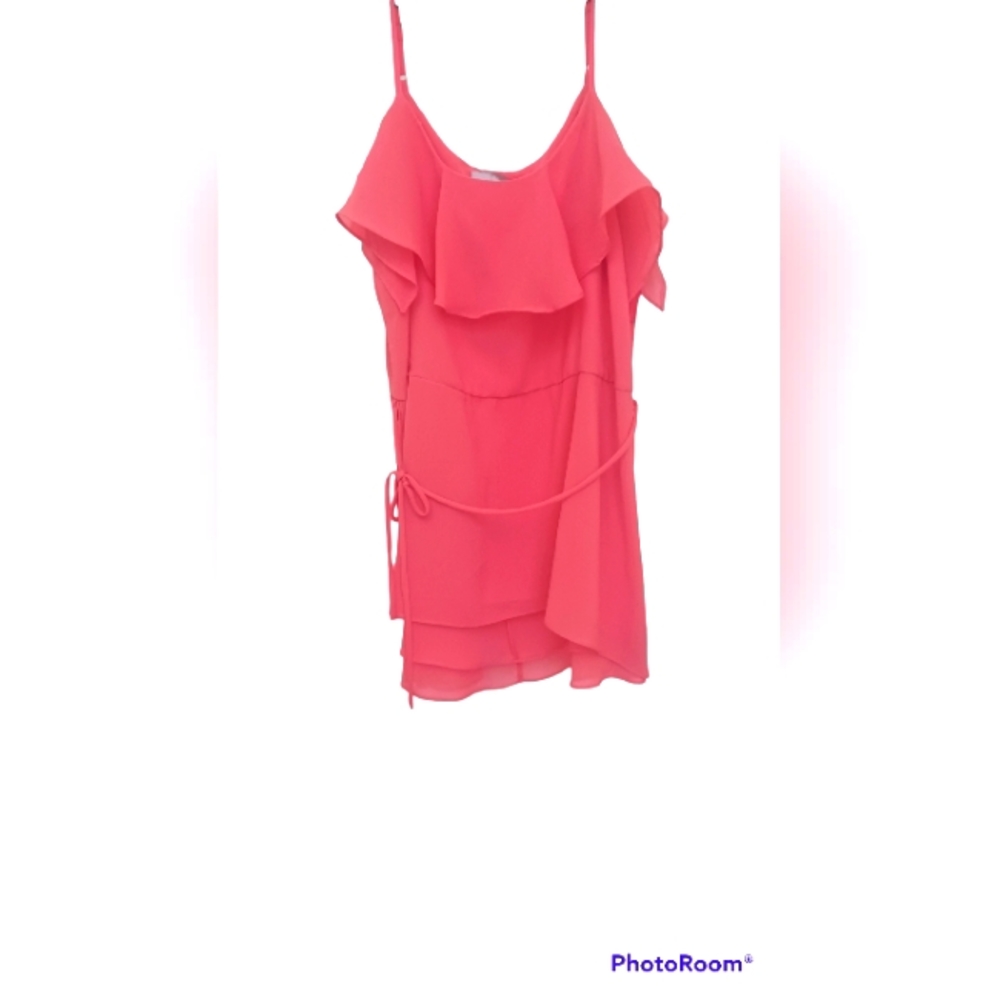 🌼🏵🌸 Coral Spaghetti Strap Spring Blouse in Medium, Valentines Day